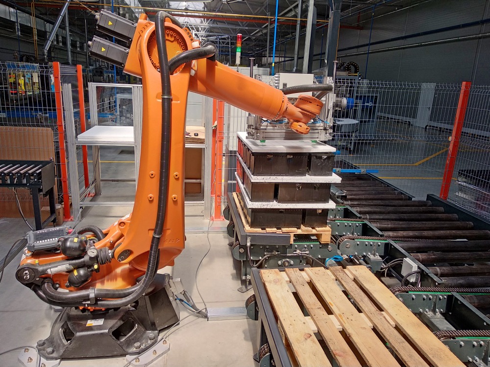 robot xep hang len pallet palletizing robot