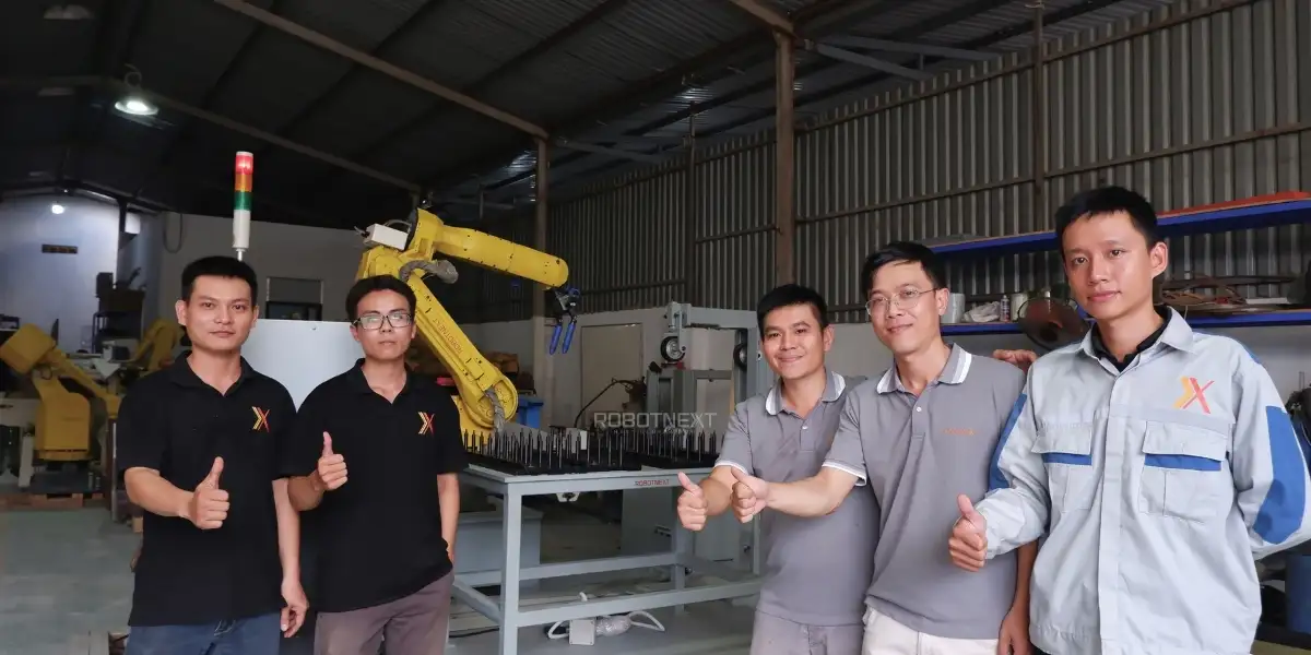 Các kỹ sư Robotnext hoàn thiện thành công dự án ứng dụng robot mài phôi nhôm