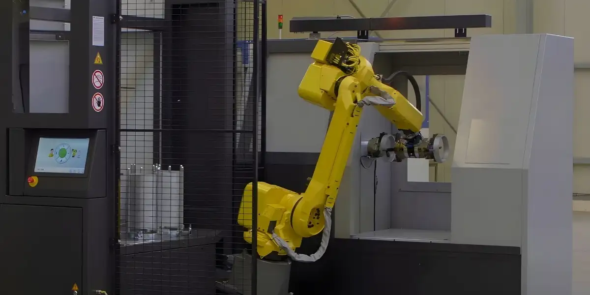 Nạp phôi tự động cho máy CNC với cánh tay robot công nghiệp 1 Nạp phôi tự động cho máy CNC với cánh tay robot công nghiệp