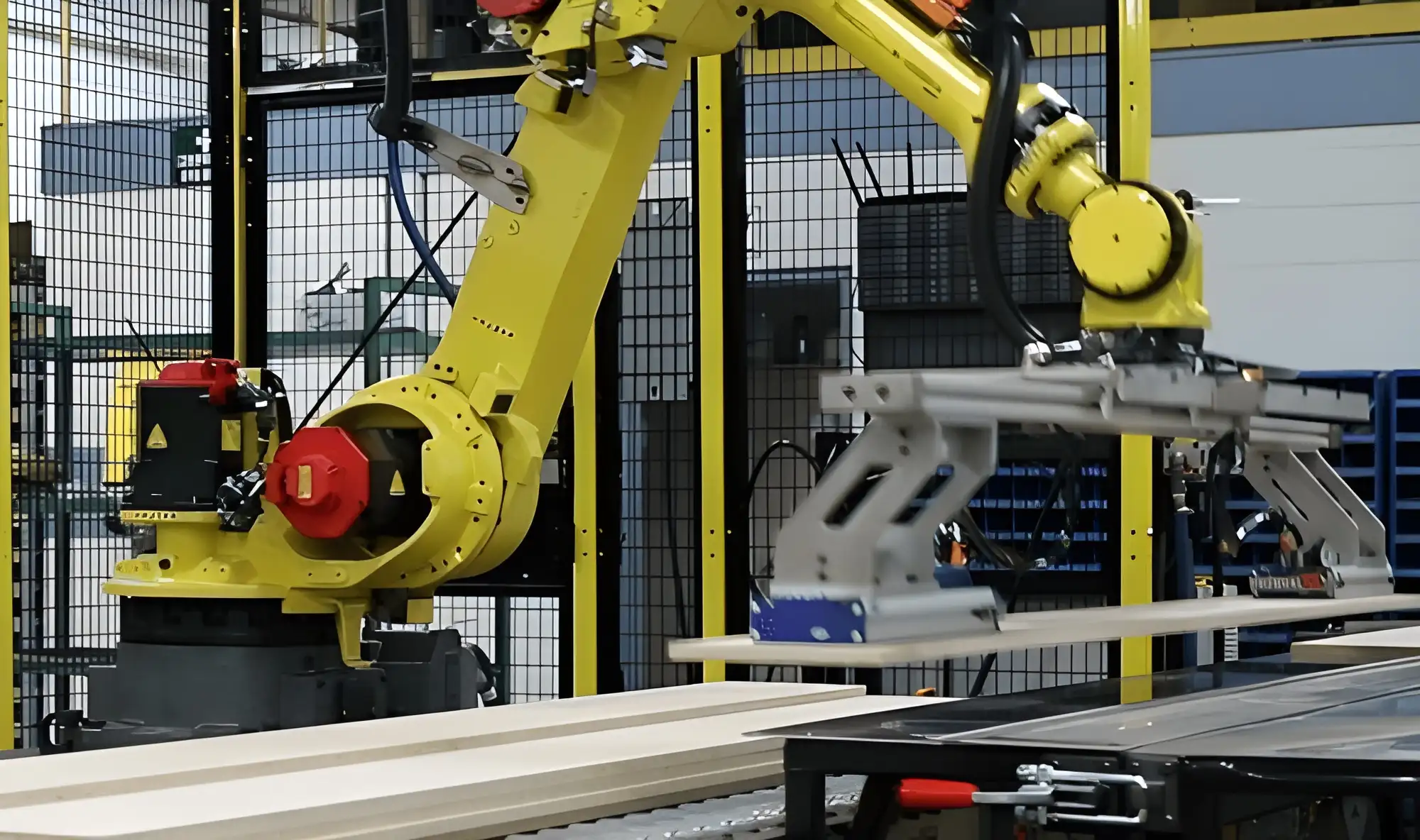 Áp dụng công nghệ tự động hóa dập kim loại vào sản xuất ra sao? 3 Robot công nghiệp tự động gắp và sắp xếp phôi