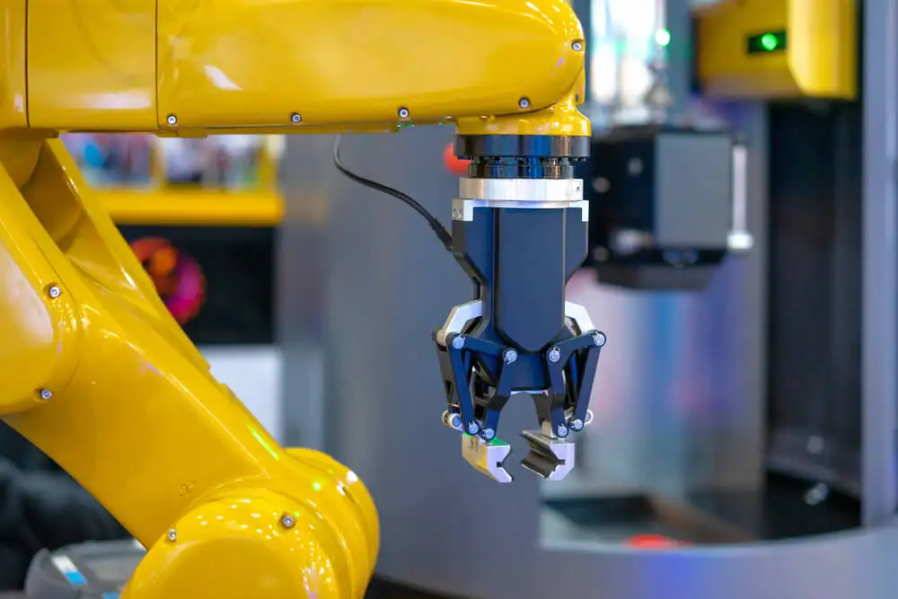 Robot gripper cơ khí dùng hàm kẹp để giữ và thao tác với vật thể